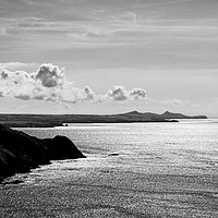 Buy canvas prints of St Davids Head from above Pwllderi by Barrie Foster