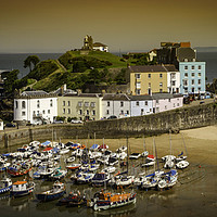 Buy canvas prints of Sunset at Tenby Harbour by Tony Dimech