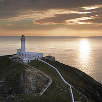Buy canvas prints of Dusk at South Stack lighthouse by Leighton Collins