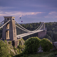 Buy canvas prints of Clifton Suspension Bridge and hot air balloons by Leighton Collins