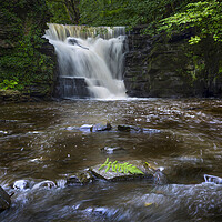 Buy canvas prints of Waterfall at Neath Abbey by Leighton Collins