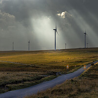 Buy canvas prints of Wind turbines in South Wales by Leighton Collins