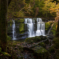 Buy canvas prints of Autumn at Panwar Waterfall by Leighton Collins