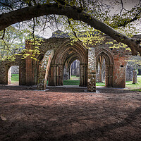 Buy canvas prints of Margam Park ruined abbey by Leighton Collins