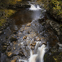 Buy canvas prints of The Afon Pyrddin river in Waterfall Country by Leighton Collins