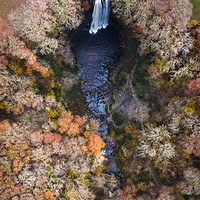 Buy canvas prints of Aerial view of Henrhyd Falls by Leighton Collins