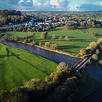 Buy canvas prints of The river Towy in Llandeilo by drone by Leighton Collins