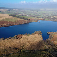 Buy canvas prints of Drone view of the Cray Reservoir in the Brecon Beacons by Leighton Collins