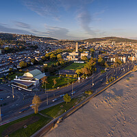 Buy canvas prints of Drone view of Swansea Bay and Victoria Park by Leighton Collins