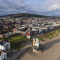 Buy canvas prints of The marina estate in Swansea by drone by Leighton Collins