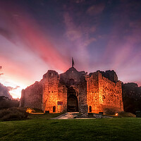 Buy canvas prints of Oystermouth Castle, Swansea by Leighton Collins