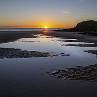 Buy canvas prints of Rhossili Bay sunset by Leighton Collins