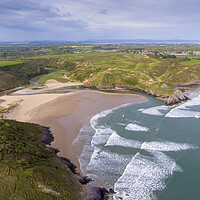 Buy canvas prints of Three Cliffs Bay South Wales by Leighton Collins