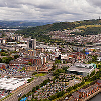 Buy canvas prints of Swansea City panorama by Leighton Collins