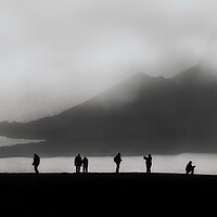 Buy canvas prints of Worms Head tourists by Leighton Collins