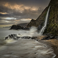 Buy canvas prints of A seaside waterfall by Leighton Collins