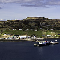 Buy canvas prints of Uig Bay village and ferry by Leighton Collins