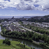 Buy canvas prints of Swansea City drone view by Leighton Collins