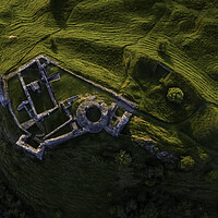 Buy canvas prints of Dryslwyn Castle by drone by Leighton Collins