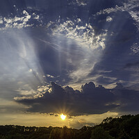 Buy canvas prints of Sun rays and clouds by Leighton Collins