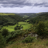 Buy canvas prints of The Dyffryn Melindwr valley in Mid Wales by Leighton Collins
