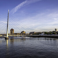 Buy canvas prints of Swansea marina and Millennium Bridge by Leighton Collins