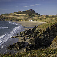 Buy canvas prints of Whitesands Bay and Carn Llidi hill by Leighton Collins