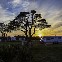 Buy canvas prints of Sunset at a campsite by Leighton Collins