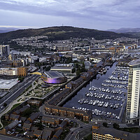 Buy canvas prints of Swansea City by drone by Leighton Collins