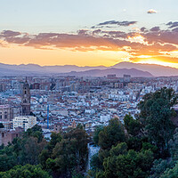 Buy canvas prints of Malaga sunset panorama by Leighton Collins