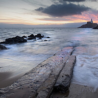 Buy canvas prints of Sunrise over Mumbles lighthouse by Leighton Collins
