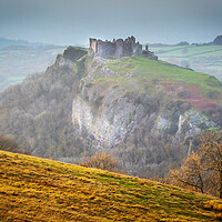Buy canvas prints of Autumn at Carreg Cennen castle by Leighton Collins