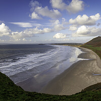 Buy canvas prints of Rhossili Bay on the Gower Peninsula by Leighton Collins