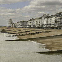 Buy canvas prints of St. Leonards on sea beach by Leighton Collins