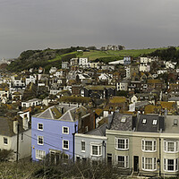 Buy canvas prints of Panorama of Hastings Old Town by Leighton Collins