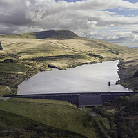 Buy canvas prints of The Cray Reservoir and Fan Gyhirych mountain by Leighton Collins
