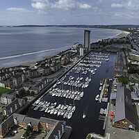 Buy canvas prints of Swansea Marina and Swansea Bay by Leighton Collins