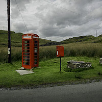 Buy canvas prints of Nantymaen phone box in Mid Wales by Leighton Collins