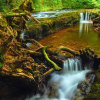 Buy canvas prints of Waterfall county, South Wales by Leighton Collins