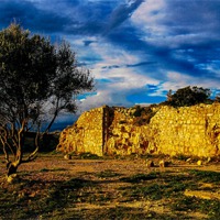 Buy canvas prints of LEscala ruins, Spain by Leighton Collins