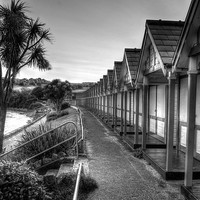Buy canvas prints of Langland Bay chalets Gower by Leighton Collins