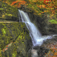 Buy canvas prints of Autumn waterfalls by Leighton Collins