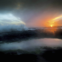 Buy canvas prints of Sea storm sunset by Leighton Collins