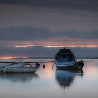 Buy canvas prints of Penclawdd boats Gower by Leighton Collins
