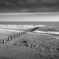 Buy canvas prints of Skegness beach poles by Leighton Collins