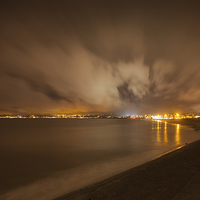 Buy canvas prints of Swansea Bay at night by Leighton Collins