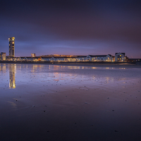 Buy canvas prints of Swansea Bay Meridian Tower by Leighton Collins