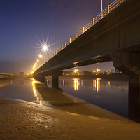 Buy canvas prints of Loughor road and rail bridges by Leighton Collins
