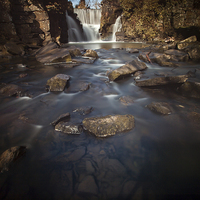 Buy canvas prints of Penllergaer waterfalls Swansea by Leighton Collins