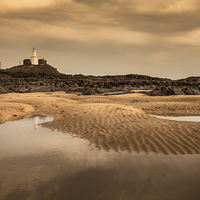 Buy canvas prints of Mumbles lighthouse by Leighton Collins